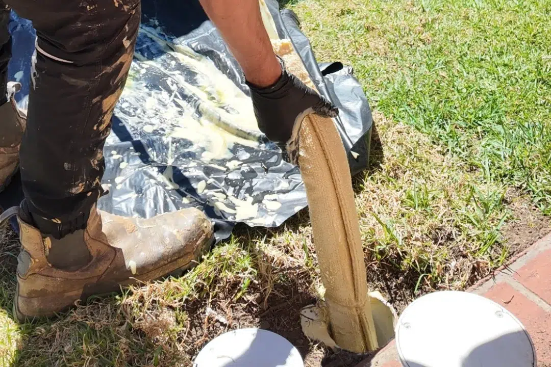 Modern trenchless pipe relining equipment prepared for a no-dig drain repair